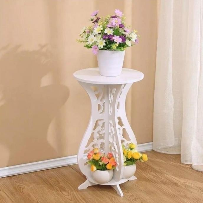Terlaris Meja Hias Bundar Bulat Rak Pot Bunga Meja Dekorasi Tempat Tanaman Multifungsi Vintage Diy K
