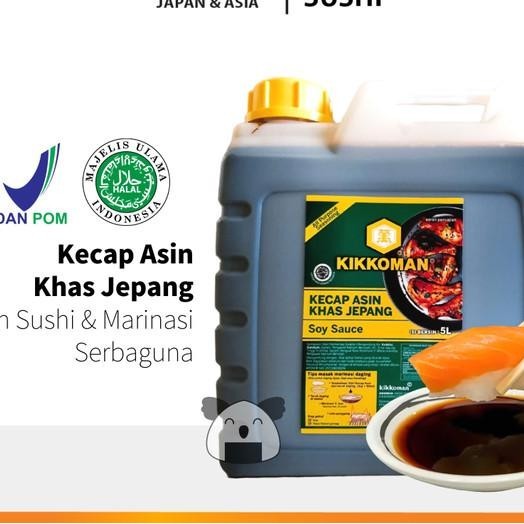 

5 Liter Kikkoman Halal | Shoyu Kecap Asin Ala Jepang | Japan Soy Sauce