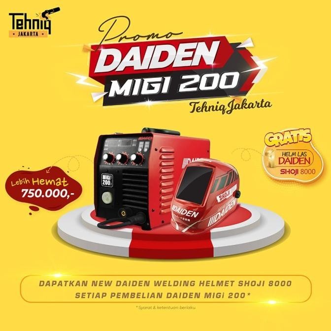 Mesin Las Listrik Daiden Migi 200 / Inverter Welding