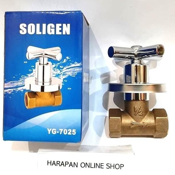 STOP KRAN TANAM KUNINGAN 1/2" SOLIGEN / SHOWER TANAM / STOP KERAN