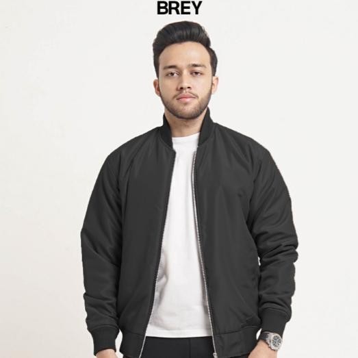 Jaket Pria Keren Pria Bomber Hitam Black Jacket Parasut Dbreaker Riding Touring Anti Angin Keren Bas