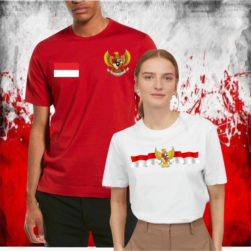 Kaos Kemerdekaan Hut Ri 2024 Tisert Dirgahayu Indonesia Burung Garuda T-Shirt Dewasa Hutri 79Tahun T