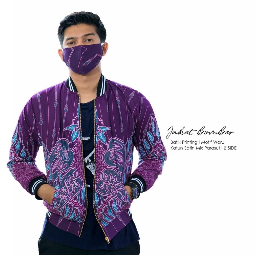 Jaket Pria Keren Bomber Waru Batik Bolak Balik Exclusive Faaro