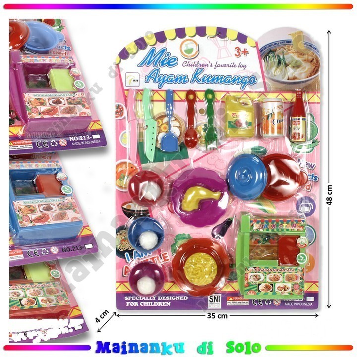 [Mainanku] Mainanku Mainan Anak Food Set Dan Gerobak Makanan Mie Ayam Kumango