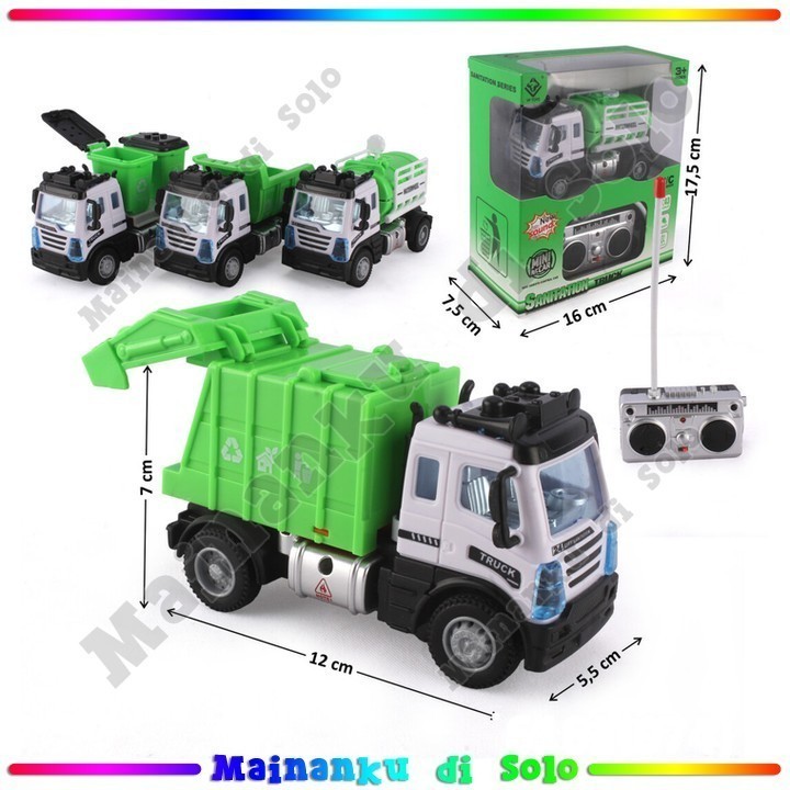 [Mainanku] Mainanku Remot Control Truk Sanitasi 1:43 Lampu Suara Sanitation Truck 27 Mhz 4 Chanel 4 