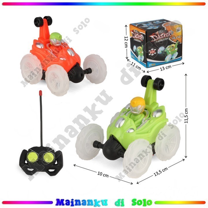 [Mainanku] Mainanku Remot Control Mobil Stunt 1:18 Lampu Dasher 27Mhz 4 Chanel 1001540 3 Warna Rando