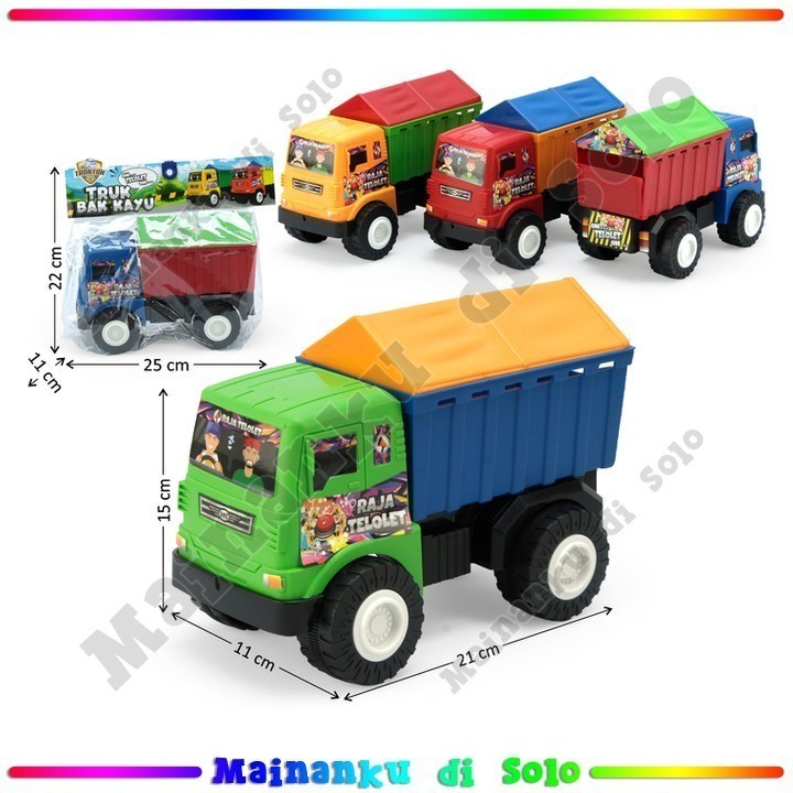 [Mainanku] Mainan Truk Dump F/W + Penutup Bak Truk Bak Kayu - 31471