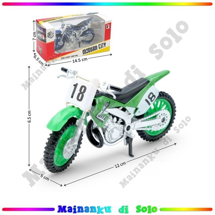 [Mainanku] Diecast Sepeda Motor Trail 1:18 & Acc Motocross Motor Diecast