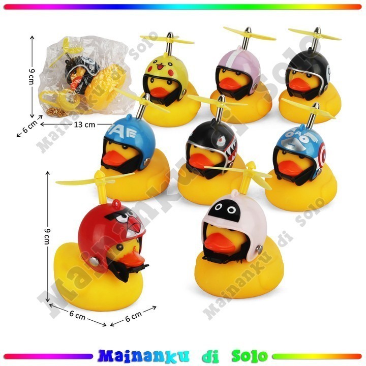 [Mainanku] Pajangan Sepeda Motor Spring Doll Bebek Helm LED Mainan Anak