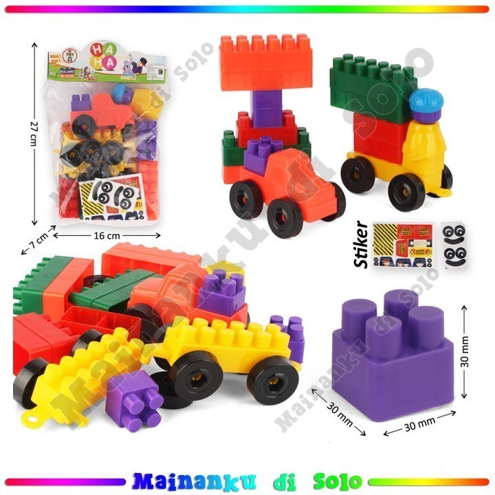 [Mainanku] Mainan Block Ukuran 30x30 mm Truk Haha Blocks - 26110