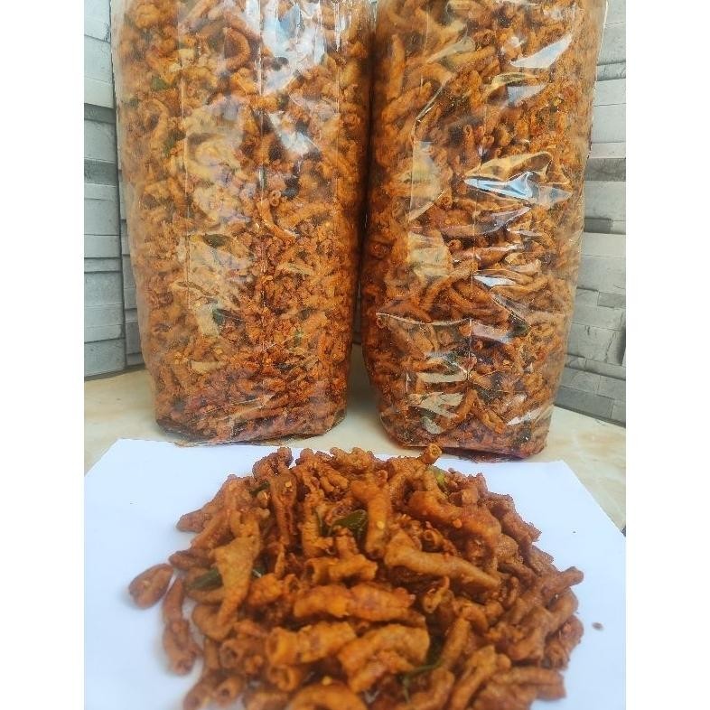 

edf-62 1 kg - Kripik Usus Pedas Daun Jeruk Viral