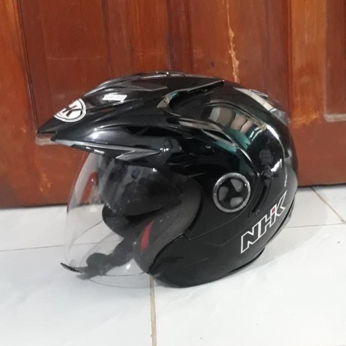 HELM NHK AVIATOR DOUBLE VISOR BLACK SOLID