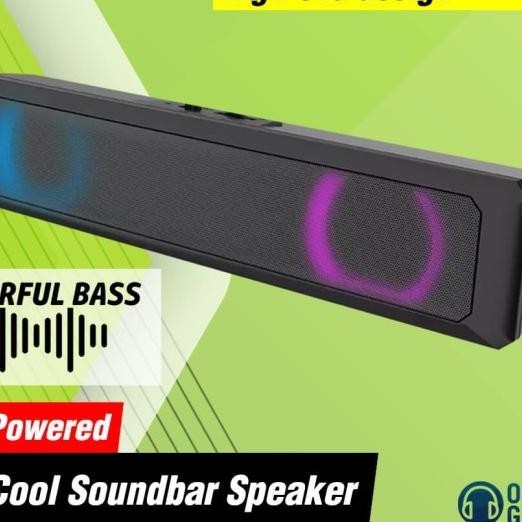 Usb Speaker Soundbar Gang Rgb Led Portabel Tv Pc Komputer Laptop A20
