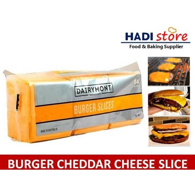 

DAIRYMONT RED CHEDDAR CHEESE, KEJU BURGER SLICE 1 KG- 84 slices