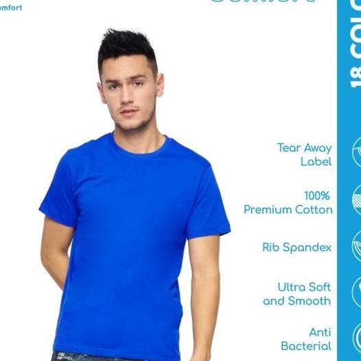 Kaos Polos Koze Combed 30 S ( Royal Blue )