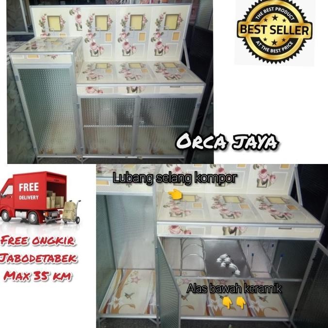 Rak Kompor Magic Com 3 Pintu Bawah Keramik/Rak Kompor Undak