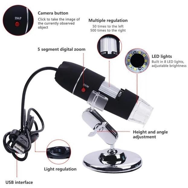 

Digital Mikroskop 500X Digital Microscope 500X Magnifying Glass Hd Usb Digital Microscope Electronic Magnifying Glassjewelry Identification | 2.025.0520 | Tte01501 [ Comtedo ]