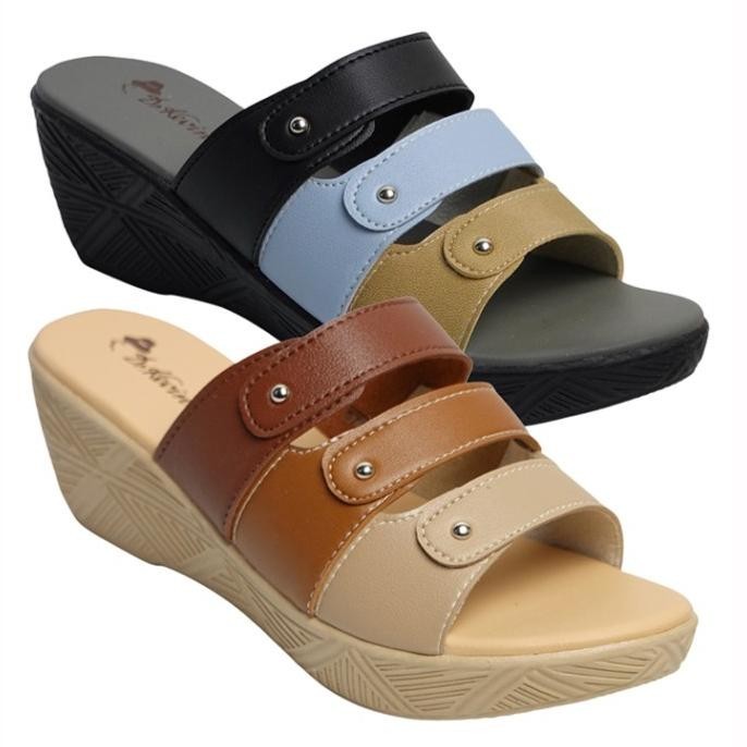 Dr. Kevin Sandal Wanita Hak Tinggi Wedges 571-099 BS01
