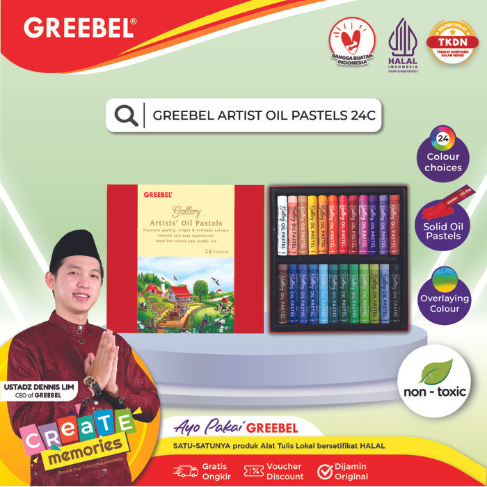 

Greebel Crayon Krayon Artist Oil Pastel24 Warnauntuk Anak Non Toxic