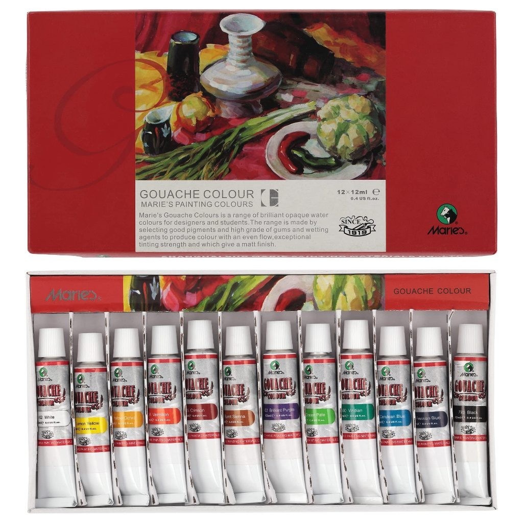 

MARIES GOUACHE COLOR 12ML 7312B 7318B 12 WARNA 18 WARNA
