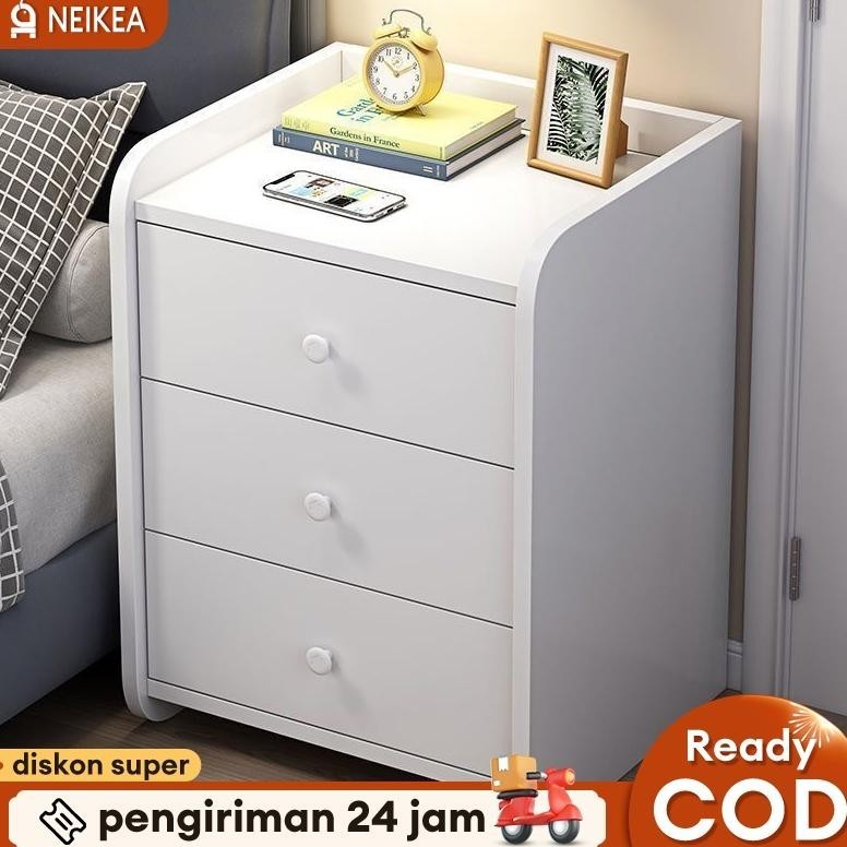 Meja Nakas  Meja Samping Kamar Tidur Laci Meja Nakas Kecil