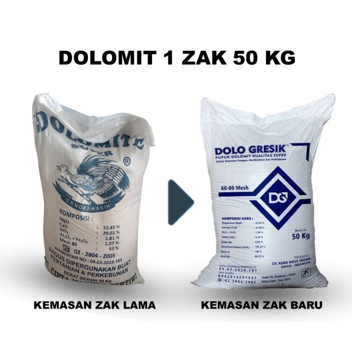 #####] Pupuk Kapur Pertanian Dolomit Dolomite 1 Zak 50kg 50 kg Kaptan Murah
