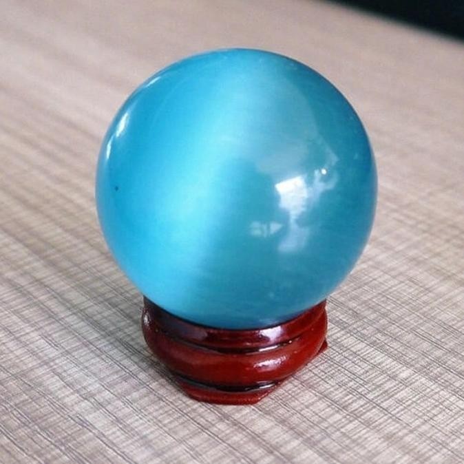 Kristal Bola Fengshui Tiger Eye Blue