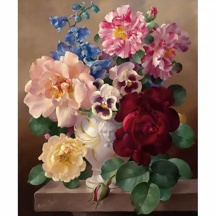 

Home Decor Canvas Paint By Number Kit Oil Painting Diy Flower N