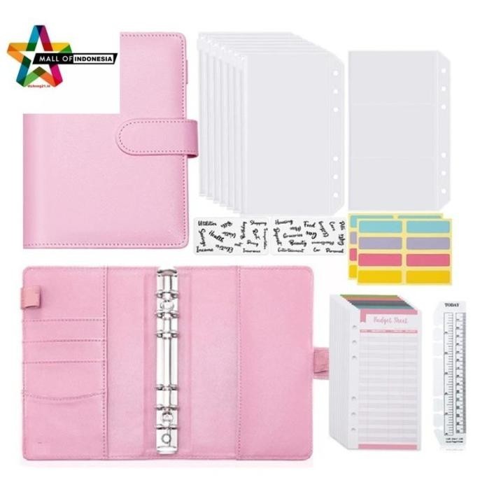 

GF394 A6 BUDGET BINDER WITH ZIPPER ENVELOPES PLANNER BOOK MONEY SAVING