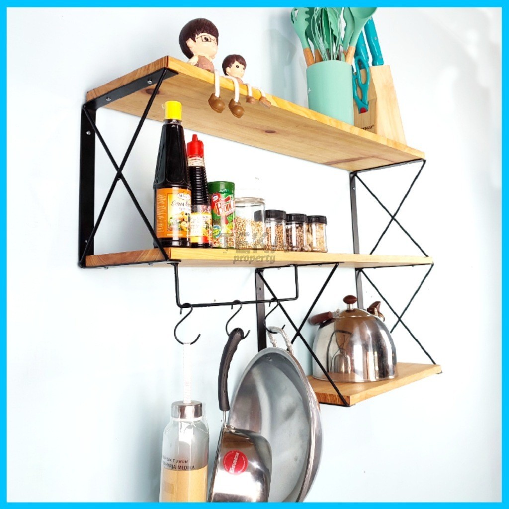 Kitchen set minimalis rak buku industrial vintage