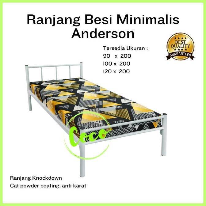 Ranjang Dipan Besi Minimalis Kos Mess Asrama 90x200 100x200 120x200