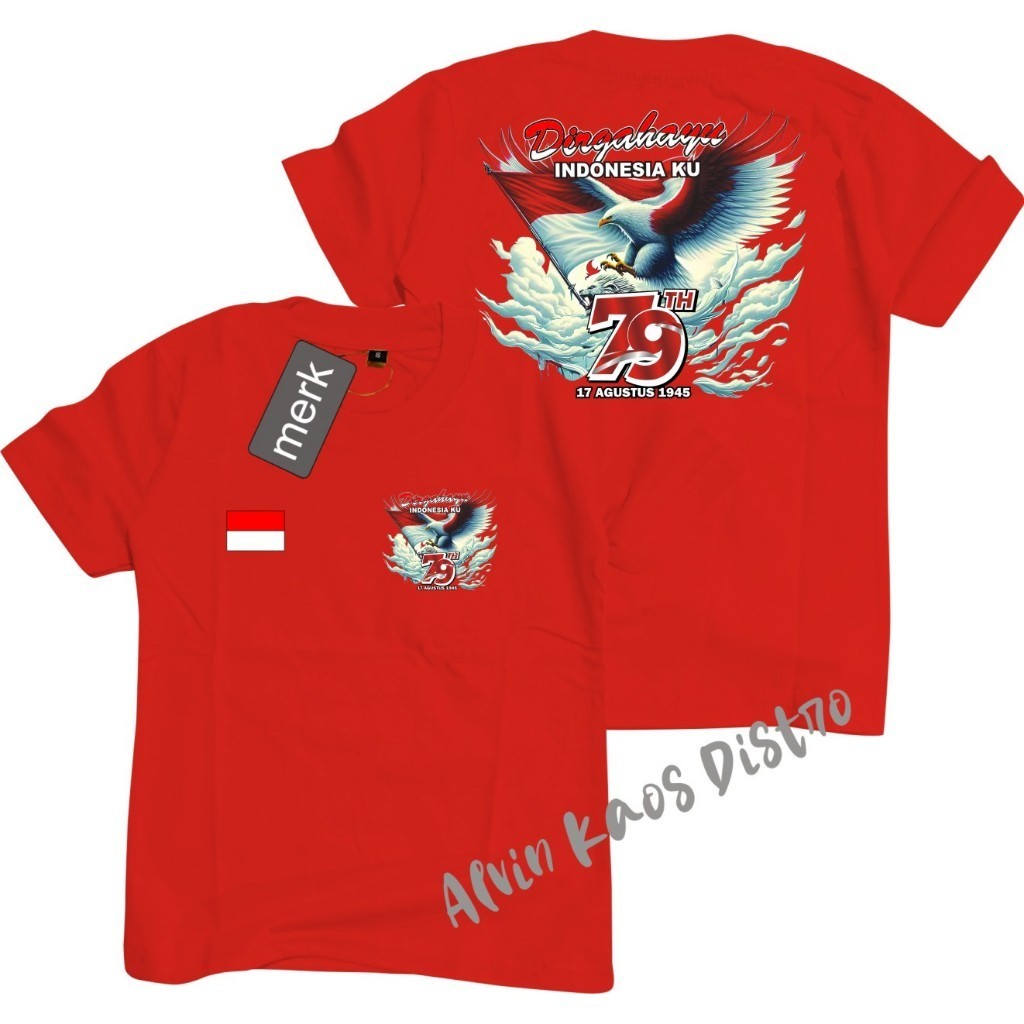 Hut Ri Indonesia Khaos Garuda Kekinian Bsju Laki Laki Baju Bsju Merah Putih Kemerdekaan Logo Garuda 