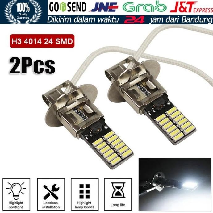 ~~~~~] 2Pcs Lampu Kabut LED H3 Untuk Lampu Depan Mobil/Lampu Foglamp Mobil