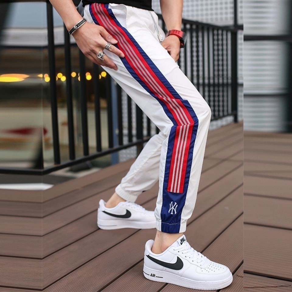 Fashion Cropped Pants Korean Casual Ice Silk Ultra-Thin Pants Men