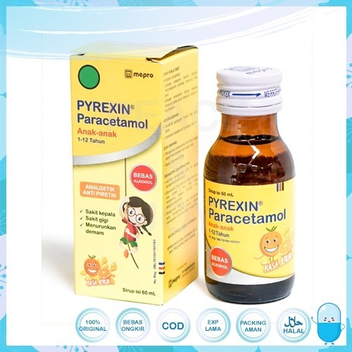 PYREXIN SYRUP ANAK RASA JERUK 60 ML SIRUP PARACETAMOL MEREDAKAN DEMAM DAN NYERI DIJAMIN ORIGINAL