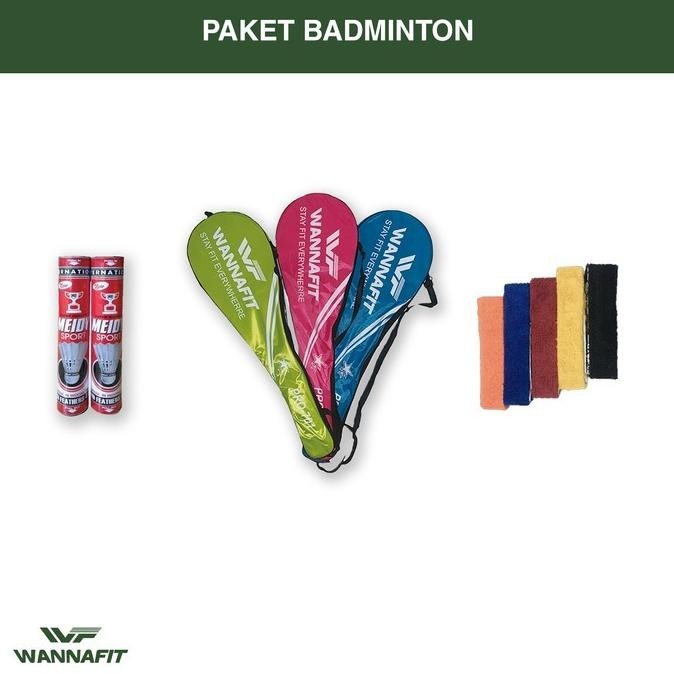 Raket Bulutangkis Badminton Paket Lengkap 2 Raket Grip Tas 1 Slop kok