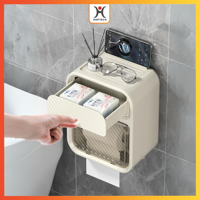 TERBAIK Tempat Tisu Gantung Tempel Tanpa Bor Kamar Mandi Serbaguna dengan Laci