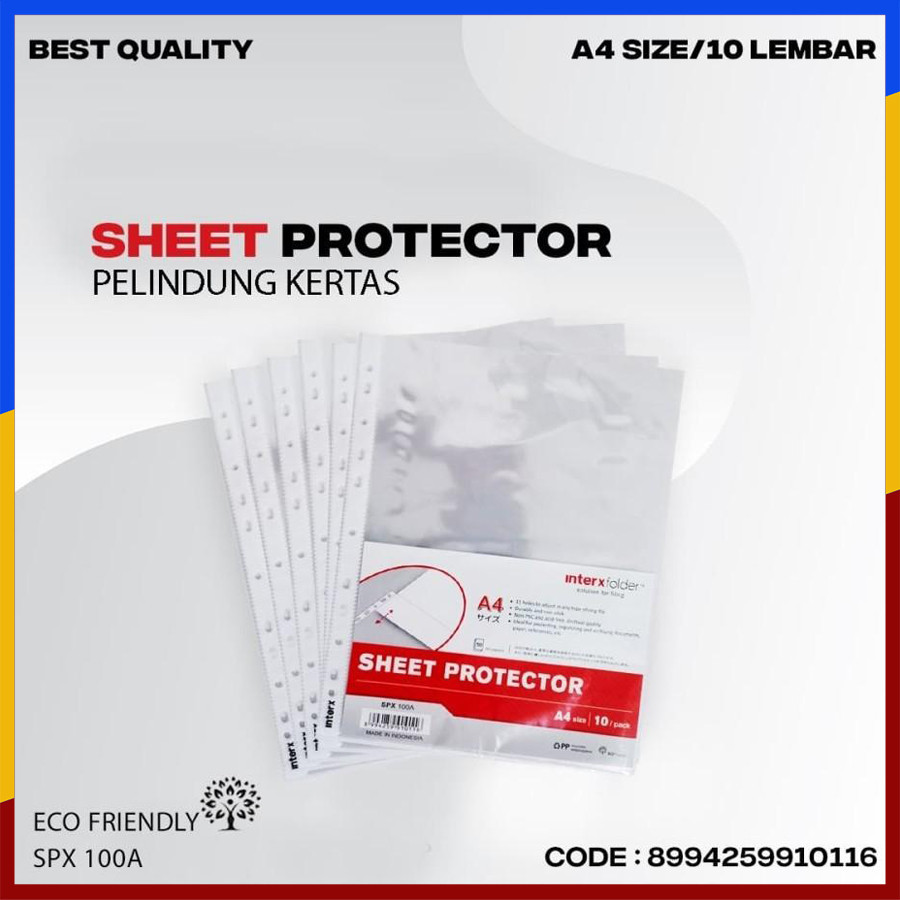 

Sheet Protector A4 Pelindung Kertas Anti Air Plastik Binder Isi 10 Lembar PP pocket plastik