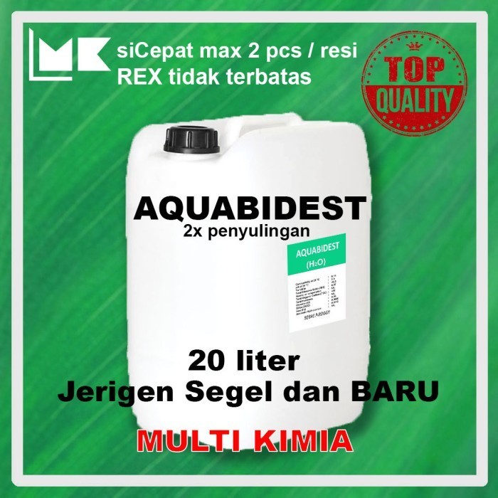 Terlaris Aquabidest / Aquabides / Aquabidestilata 20 Liter SALE