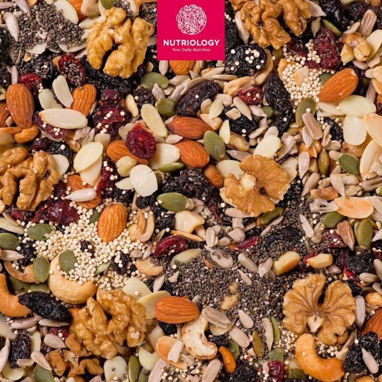 

Eh76 Trail Mix Nutriology 250 gr Roasted Nut Seed Dried Fruit Cemilan Enak Diet Sehat Praktis murah Bergizi Premium Alami Viral