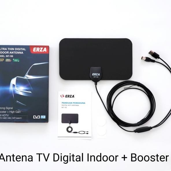 Antena Tv Digital Analog Indoor Dvb T2 + Booster