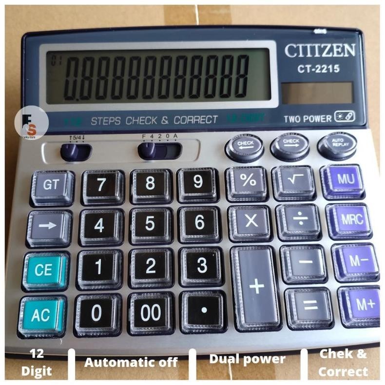 

Hg-24 Kalkulator Calculator Dekstop Meja Dagang 12 Digit Tombol Transparan Mika Awet Bagus Layar Terang Angka Besar Fitur Chek Ulang Promo