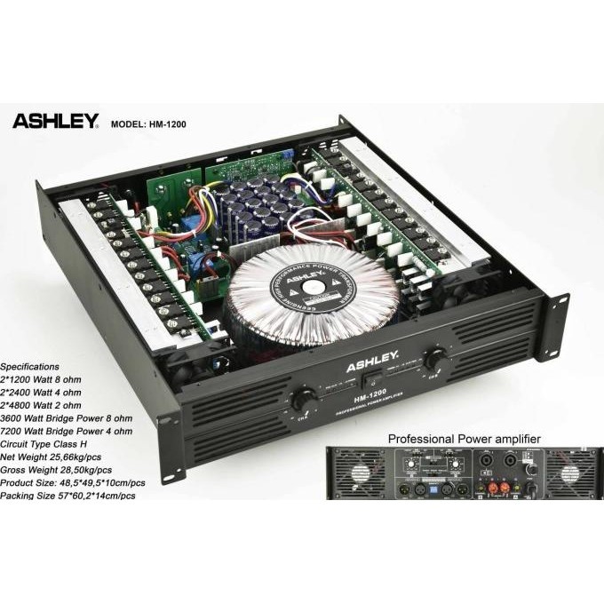 Power Amplifier Ashley Hm1200 Hm 1200 Original