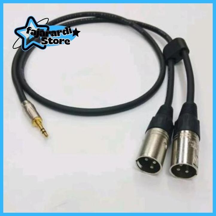 KABEL UNTUK MIXER KE HANDPHONE / 2 JEK CANON TO JEK MINI STEREO fajarardi085