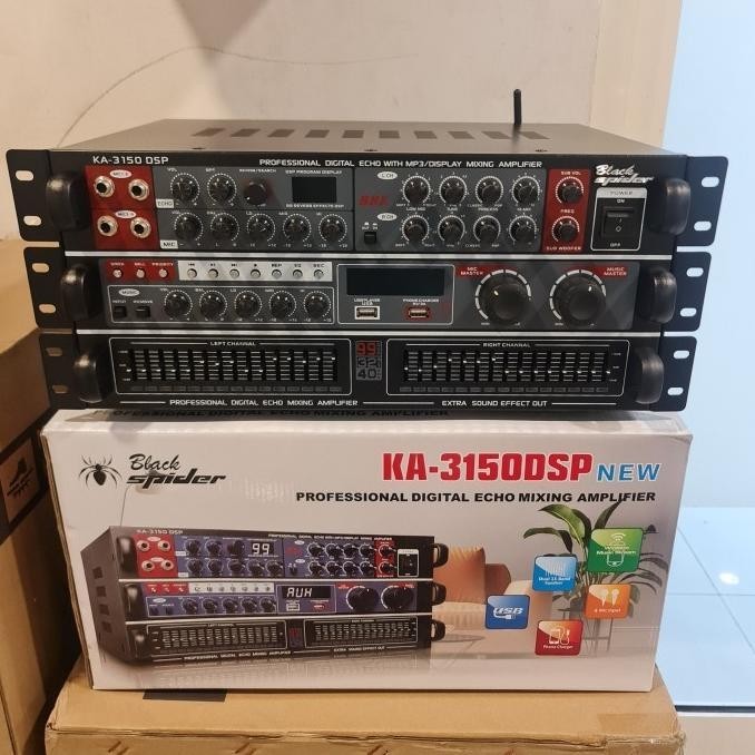 Power Amplifier Blackspider Ka3150 Dsp Black Spider Ampli Ka 3150 Ori