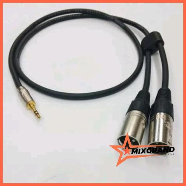 KABEL UNTUK MIXER KE HANDPHONE / 2 JEK CANON TO JEK MINI STEREO mixgrand
