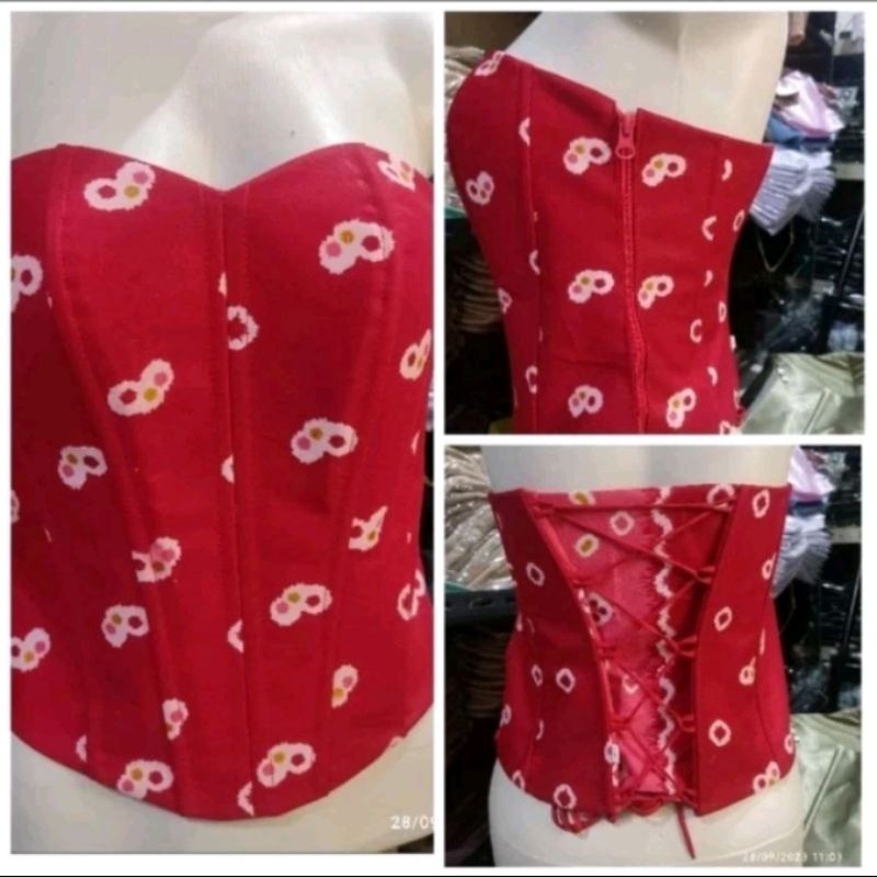 Bustier/Kamisol jumputan Batik instan Modern murah