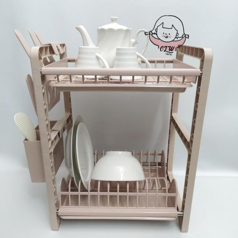 Diskon Rak Piring / Rak Cuci Piring Susun Plastik / Rak Piring Mini / Rak Cuci Piring Ad-77
