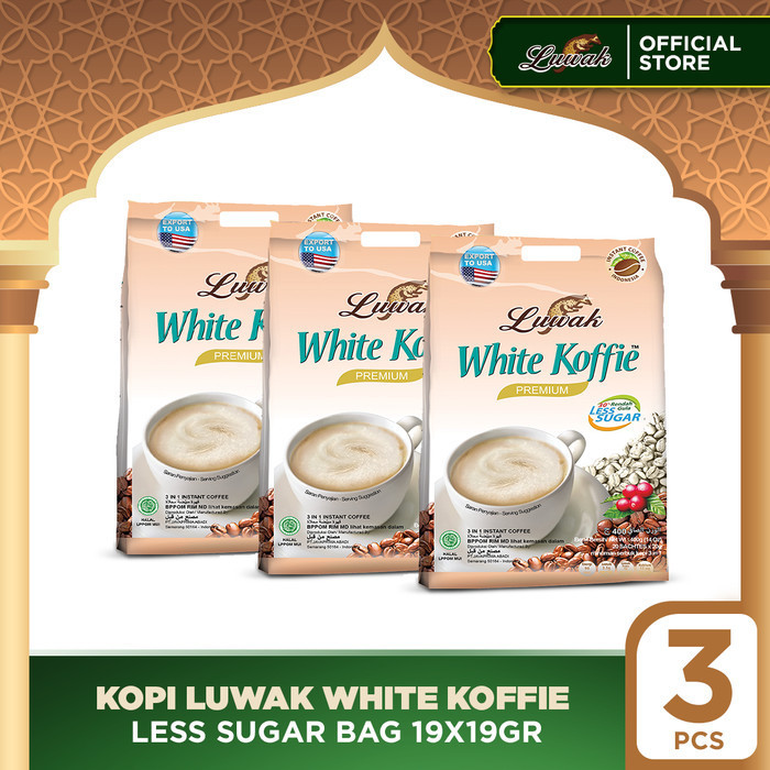 

Kopi Luwak White Koffie Less Sugar Bag 19X19Gr Triple Pack