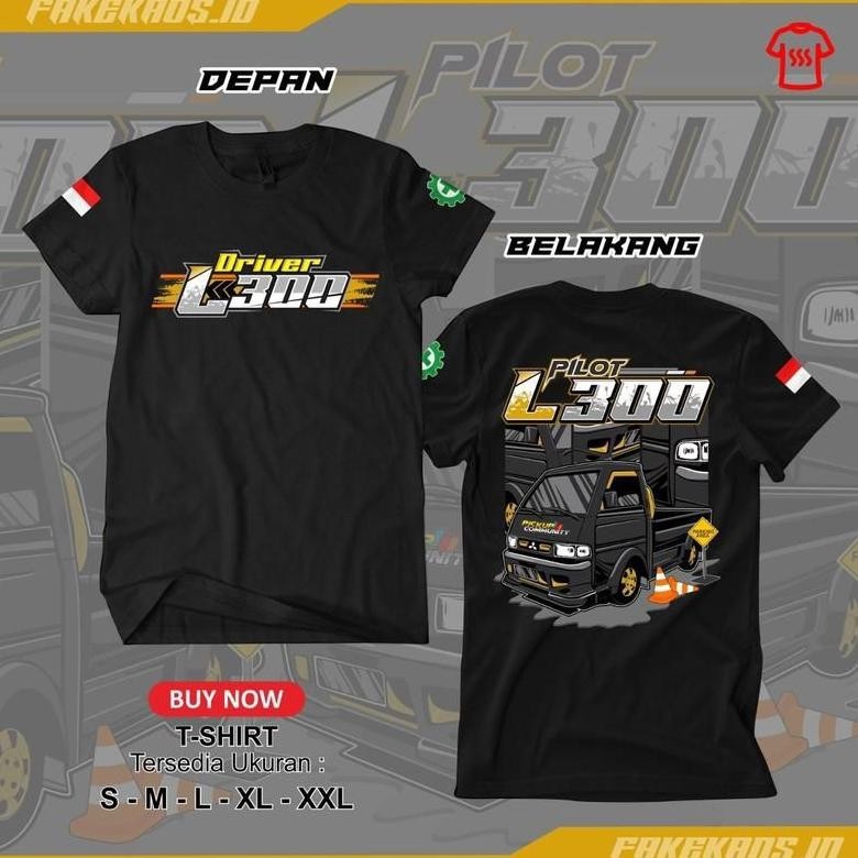Promo Kaos Driver L300 T-Shirt Pilot L300 Pakaian  Baju Anak Dewasa Pria Wanita